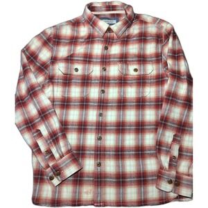 Ace Rivington Flannel Utility Shirt Men's M Red Plaid Button Up Long Sleeve Barn